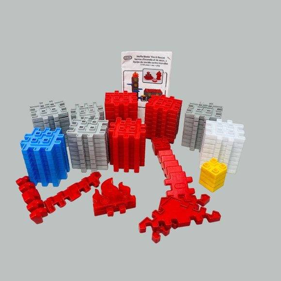 Little Tikes Waffle Blocks Fire & Rescue Set Incomplete - Picture 1 of 11